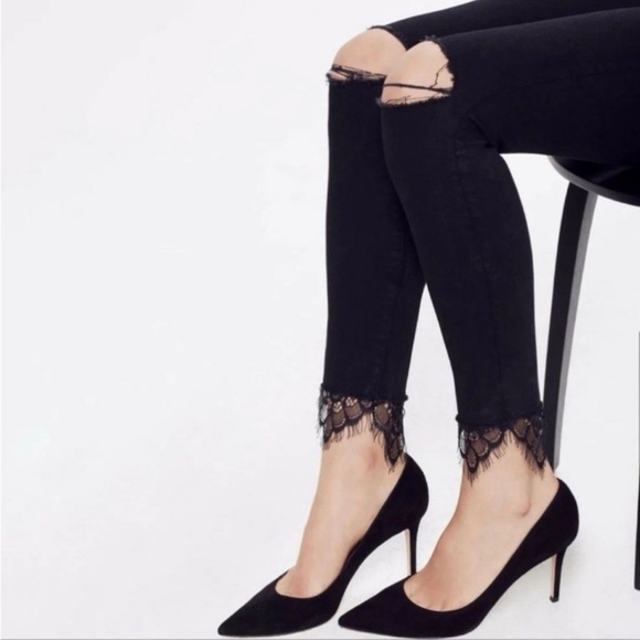 MOTHER THE SWOONER DAGGER ANKLE FRAY JEANS BAA BAA BLACK SHEEP sz‎ 28 - Picture 3 of 14